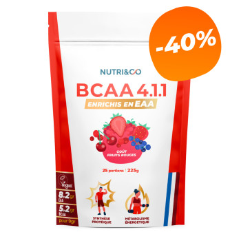 BCAA 4.1.1 vegan en poudre avec EAA : utilité, avis et achat