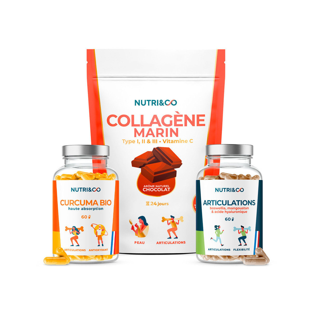 Pack de Compléments alimentaires Articulation : Acide Hyaluronique et Collagène Pack de Compléments alimentaires Articulation : Acide Hyaluronique et Collagène