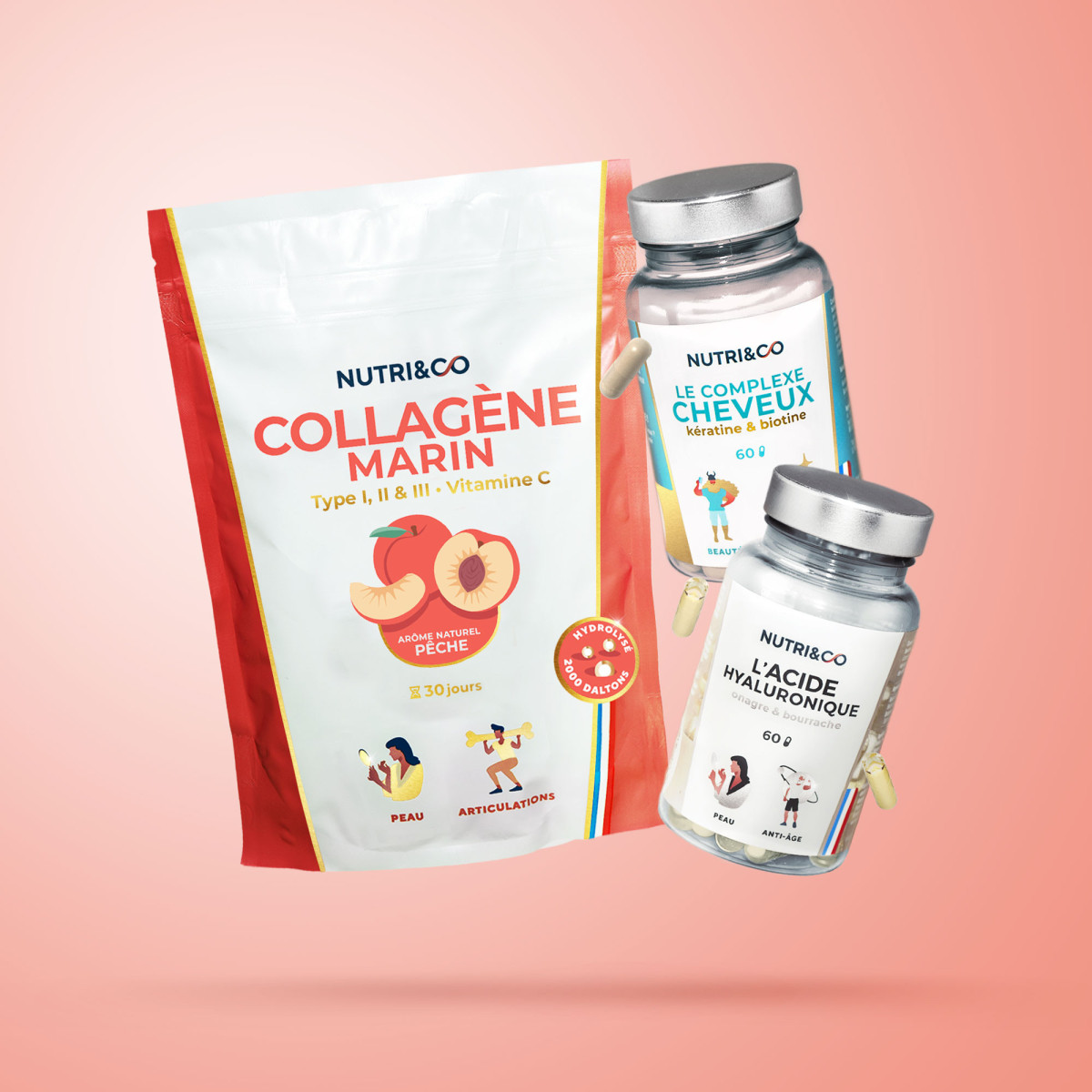 Pack de compléments alimentaires Beauté : Collagène et Acide Hyaluronique