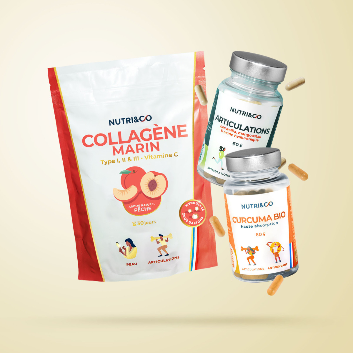 Pack de Compléments alimentaires Articulation : Acide Hyaluronique et Collagène