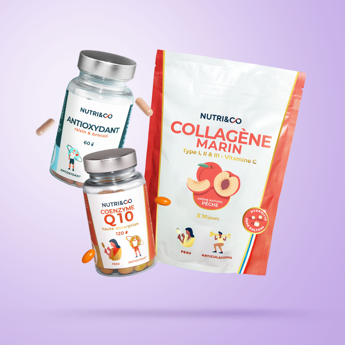 Pack de Compléments alimentaires Anti-Rides : Collagène et Antioxydant