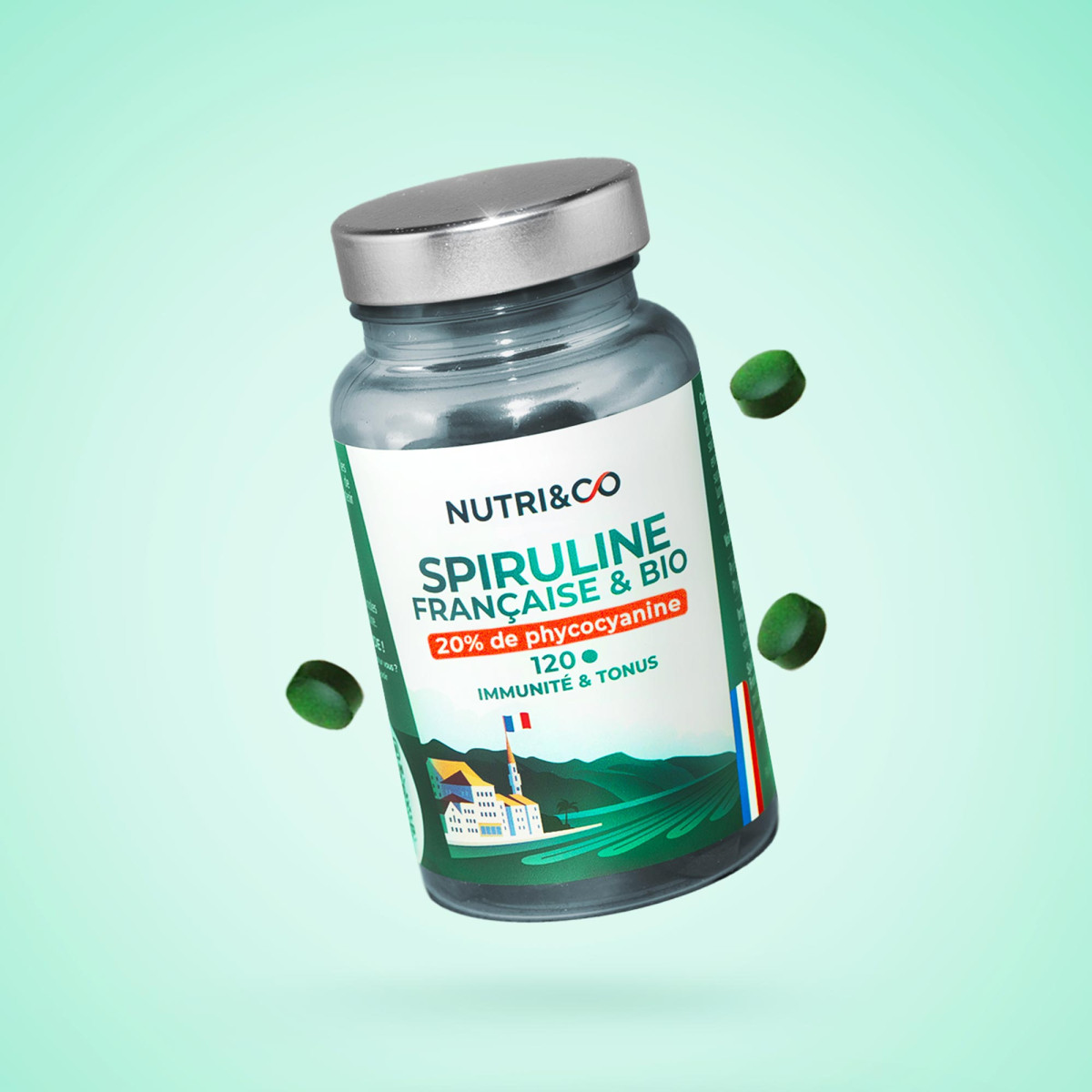 Buy organic and natural spirulina in tablets without excipient - Nutri&Co