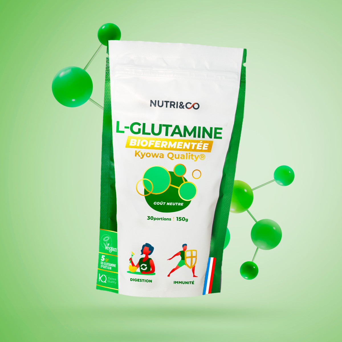 L-Glutamine de qualité Kyowa®, la référence mondiale - Nutri&Co