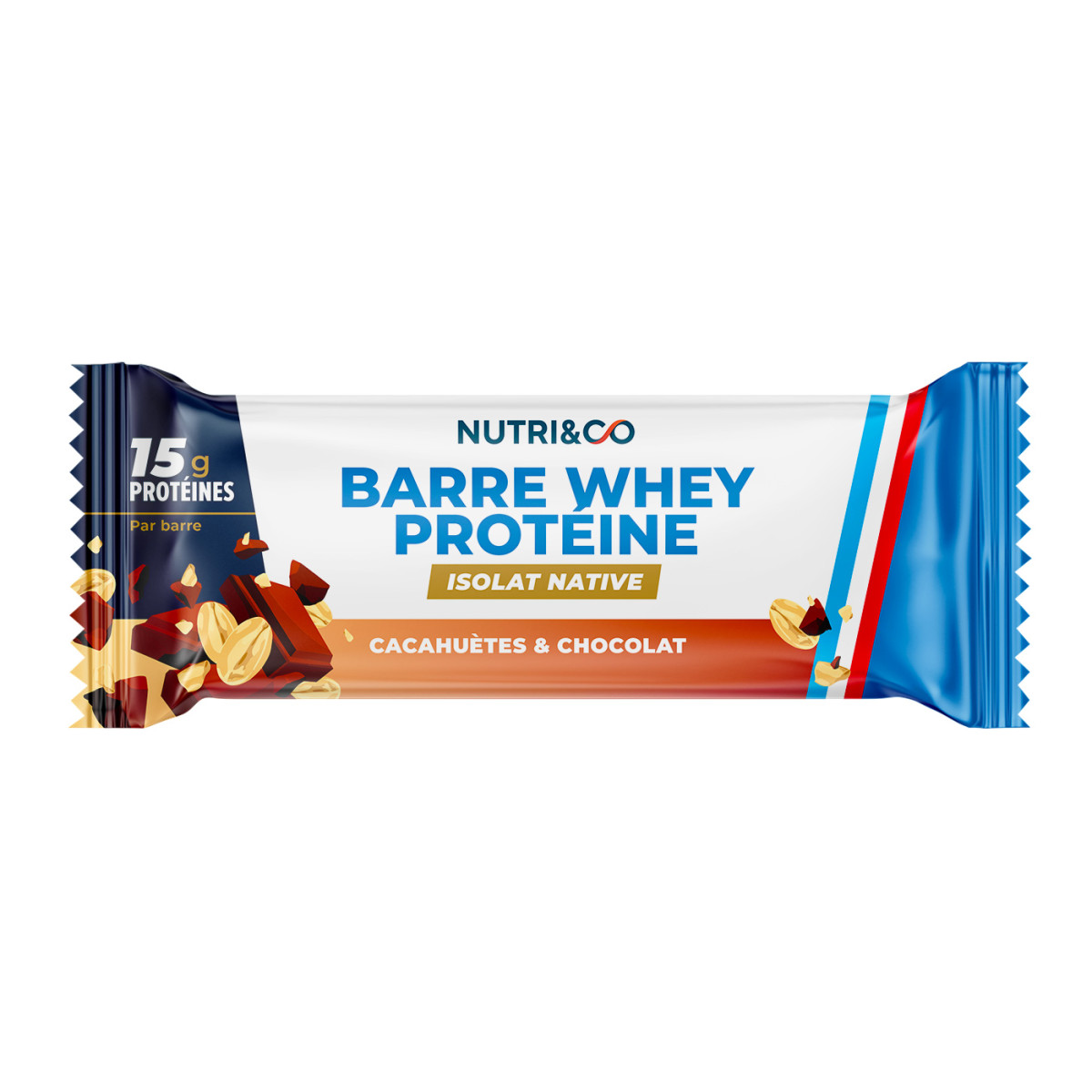 Barre Protéine - Cacahuètes & Chocolat - 15g - Nutri&Co