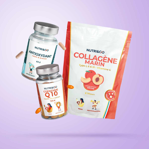Pack de Compléments alimentaires Anti-Rides : Collagène et Antioxydant