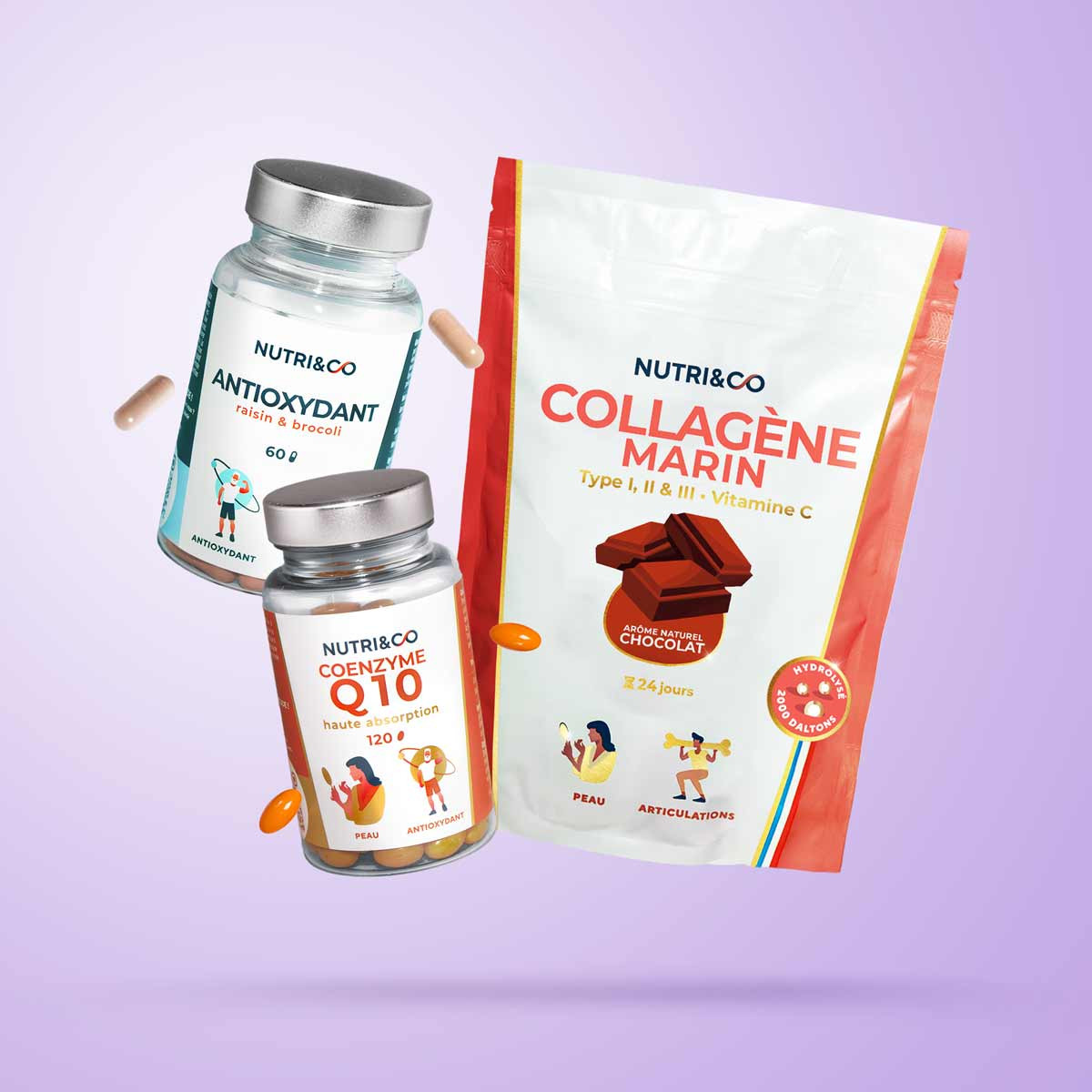 Pack de Compléments alimentaires Anti-Rides : Collagène et Antioxydant Pack de Compléments alimentaires Anti-Rides : Collagène et Antioxydant