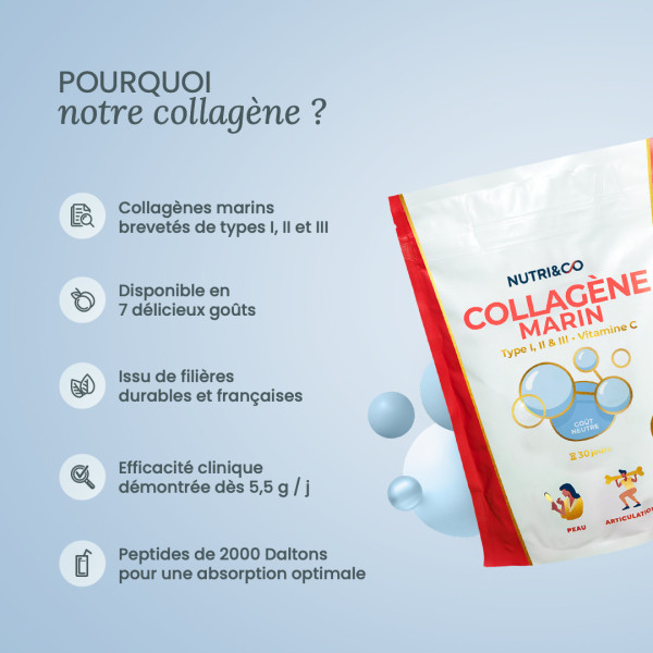 Collagène marin hydrolysé en poudre – peau & articulations | Nutri&Co