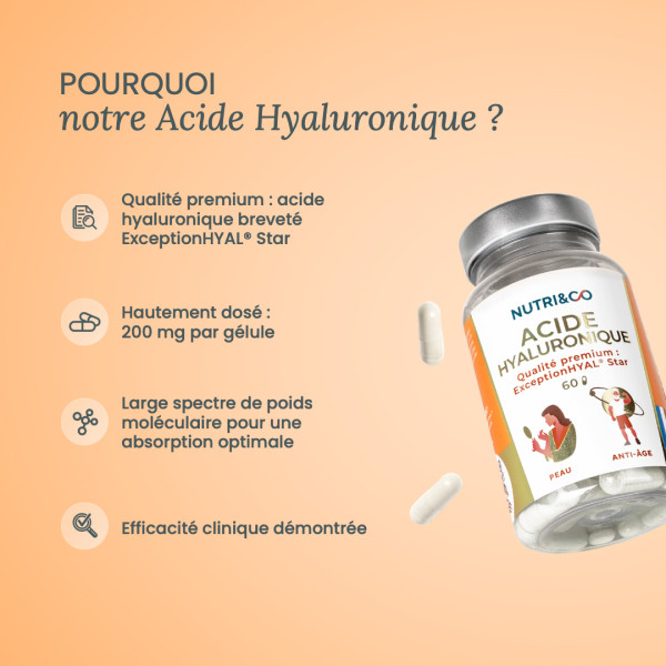Acide hyaluronique en gélules – Hydratation et rides| Nutri&Co