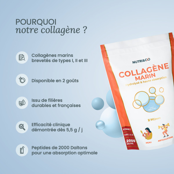 Collagène marin hydrolysé en poudre – peau & articulations | Nutri&Co