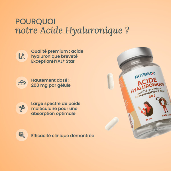 Acide hyaluronique en gélules – Hydratation et rides| Nutri&Co