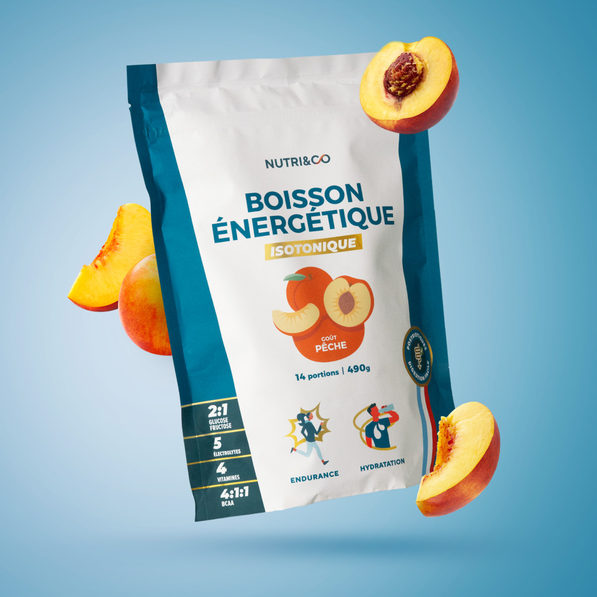 Boisson énergétique isotonique - Pêche