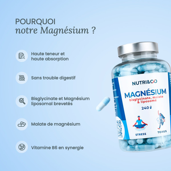 Magnesium en gélule : Haute absorption - Nutri&Co