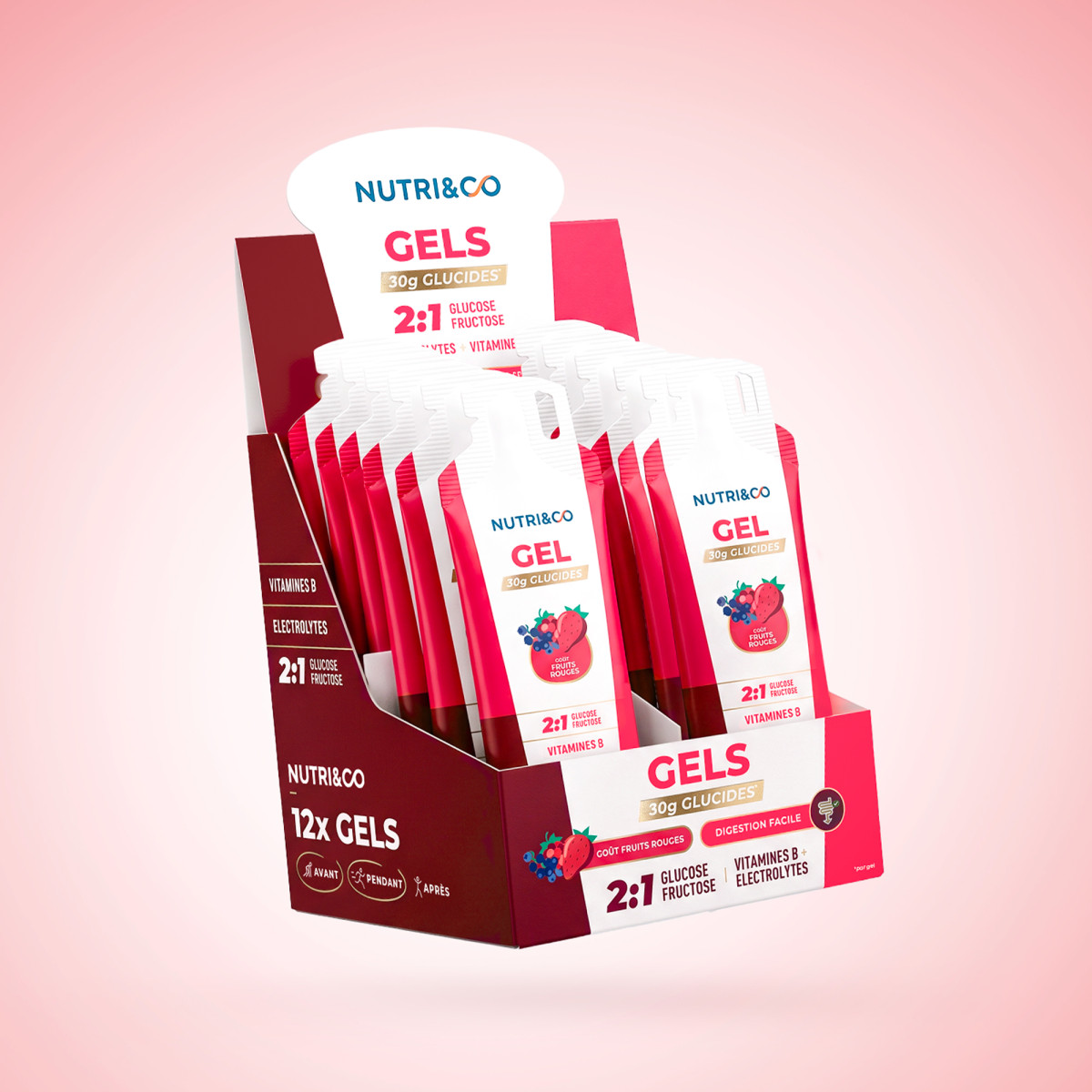 Gels énergétiques x12 endurance, 30g de glucides | Nutri&Co