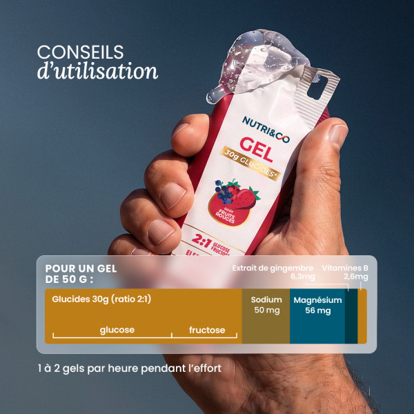 Gels énergétiques x12 endurance, 30g de glucides | Nutri&Co