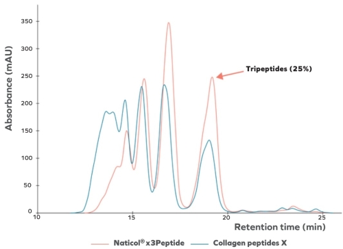 Taille des peptides de collagene
