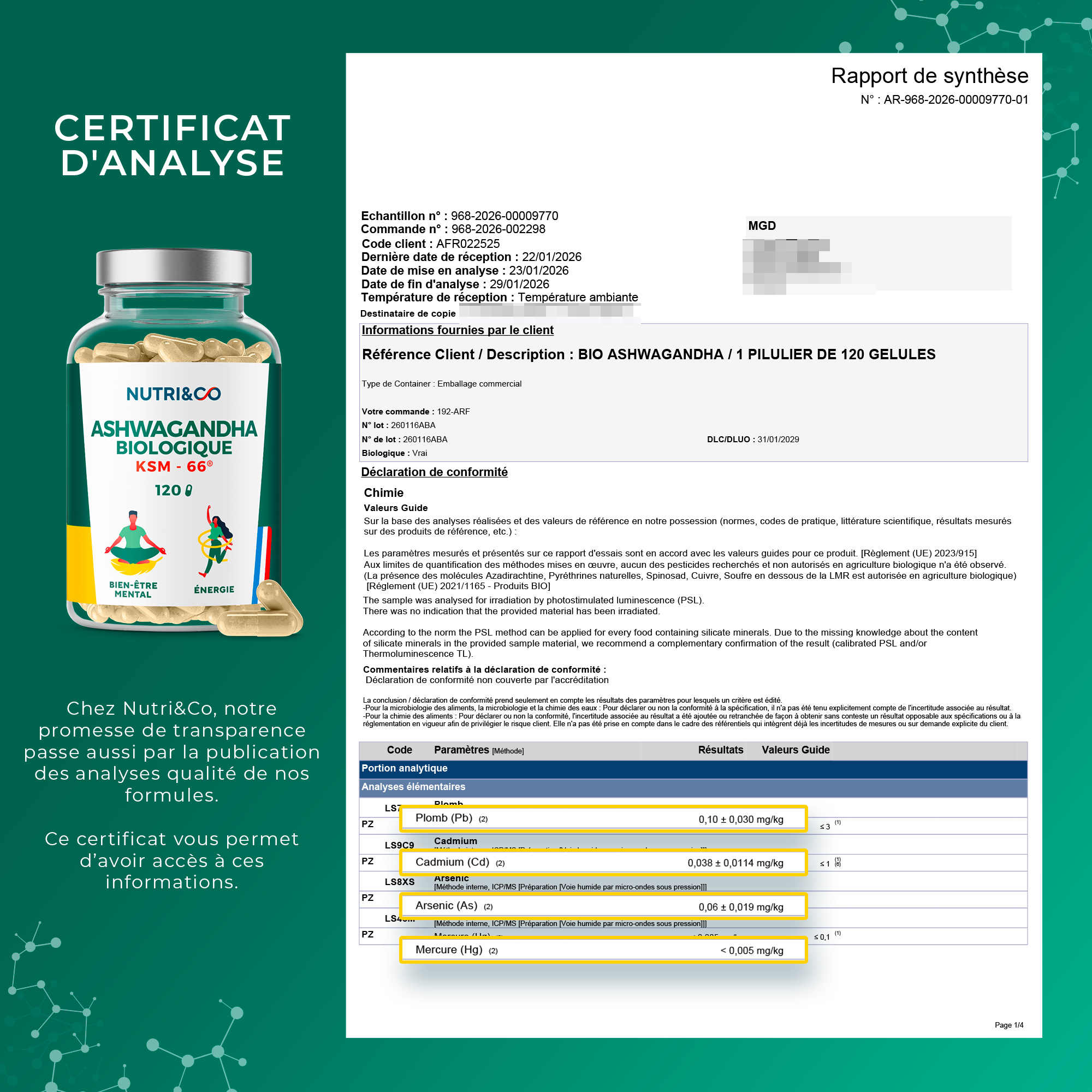 Analyses Contaminants Ashwagandha Page 1