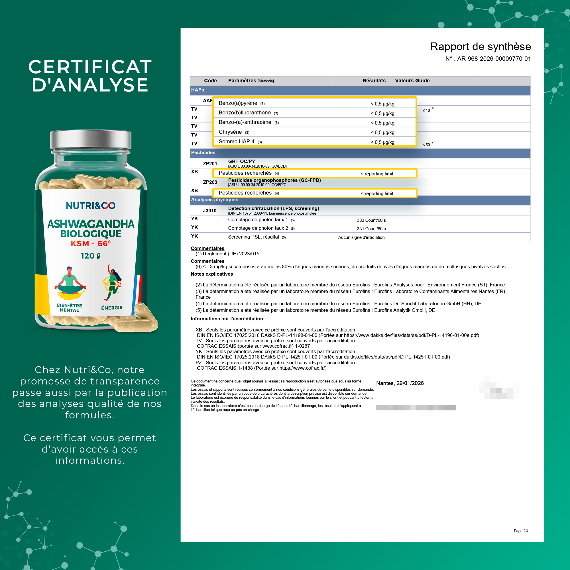 Analyses contaminants Ashwagandha Page 2