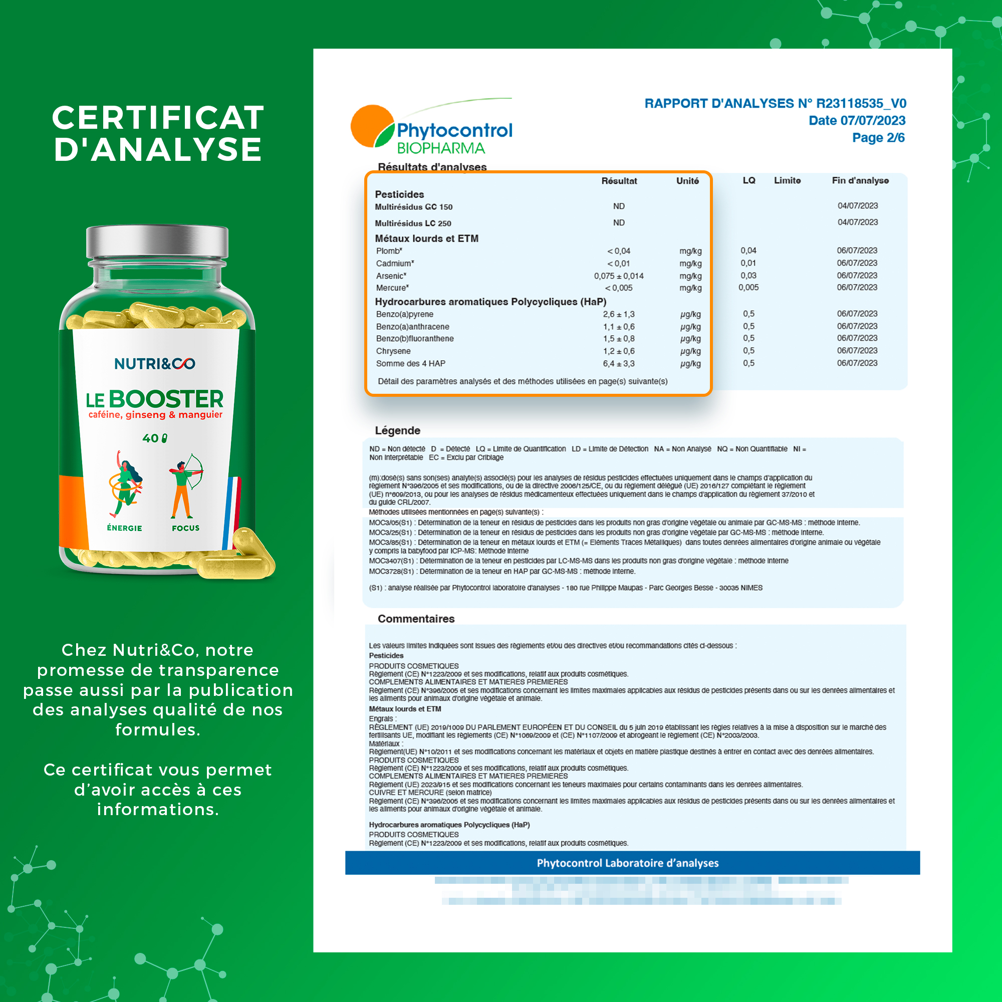 Le Booster - Analyse pesticides 2/5